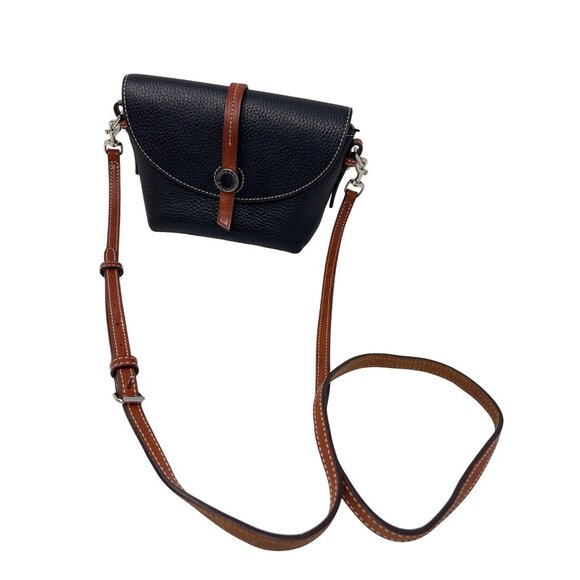 Dooney and Bourke Handbags - Dooney and Bourke Mini Cambridge Black Pebbled Leather Crossbody Purse Handbag